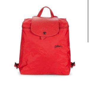 Longchamp Le Pliage Club Backpack in True Red NWT